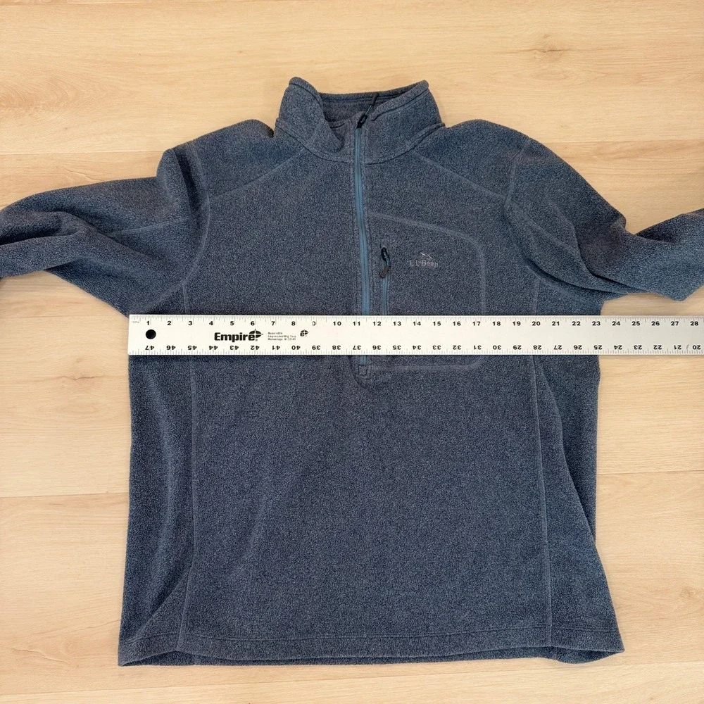 LL‎ Bean Trail Fleece Quarter Zip Pullover Lightweight Sweater L Gray Outdoor